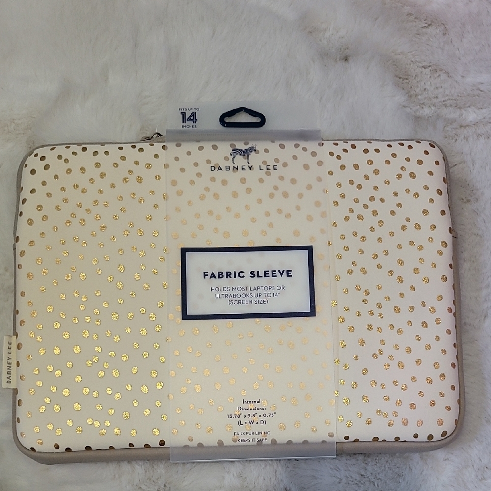 Dabney Lee Cream and Gold Dot Fabric Sleeve